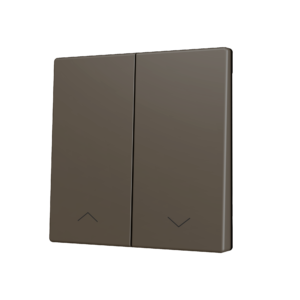 ZS70. Tasterabdeckung für Soft KNX Doppeltaster 70x70 mm. Druck nach unten - Jalousie-Symbol – Mokka Zennio ZS70CSOFT22SHM