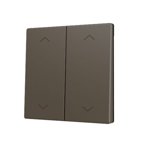 ZS70. Tasterabdeckung für Soft KNX Doppeltaster 70x70 mm. Druck oben&unten - Jalousie-Symbol – Mokka Zennio ZS70CSOFT24SHM