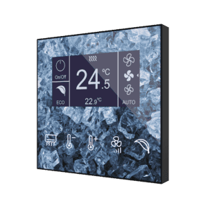 Flat Display v2. Kapazitiver Taster mit Display und Feuchtigkeitssensor – 360° Personalisierung Zennio ZVIFDV2C360