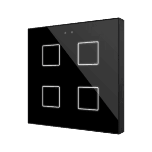 Flat RGB 4. Kapazitiver Taster - 4 Tasten - Schwarz Zennio ZVIFR4A