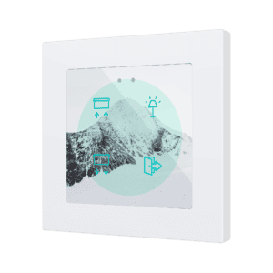 Flat RGB 55 X4. Kapazitiver Taster 55x55 - 4 Tasten - 360° Personalisierung (Rahmen nicht enthalten) Zennio ZVIFR55X4C360
