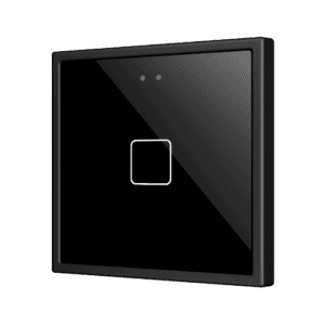 Flat RGB 70 X1. Kapazitiver Taster 70x70 - 1 Taste - Schwarz (Rahmen nicht enthalten) Zennio ZVIFR70X1A