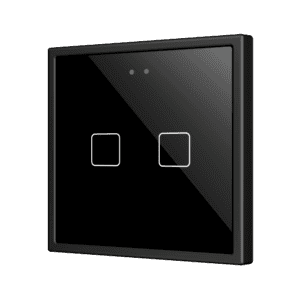 Flat RGB 70 X2. Kapazitiver Taster 70x70 - 2 Taste - Schwarz (Rahmen nicht enthalten) Zennio ZVIFR70X2A