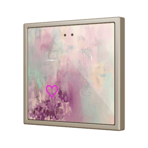 Flat RGB 70 X4. Kapazitiver Taster 70x70 - 4 Taste - 360° Personalisierung (Rahmen nicht enthalten) Zennio ZVIFR70X4C360