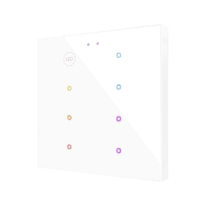 Flat RGB 8. Kapazitiver Taster - 8 Tasten - Custom Zennio ZVIFR8