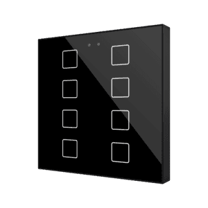 Flat RGB 8. Kapazitiver Taster - 8 Tasten - Schwarz Zennio ZVIFR8A