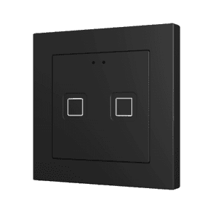 Tecla RGB 55 X2. Kapazitiver Taster 55x55 - 2 Tasten - Schwarz (Rahmen nicht enthalten) Zennio ZVITR55X2A