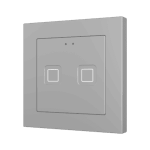 Tecla RGB 55 X2. Kapazitiver Taster 55x55 - 2 Tasten - Silber (Rahmen nicht enthalten) Zennio ZVITR55X2S