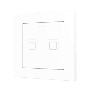 Tecla RGB 55 X2. Kapazitiver Taster 55x55 - 2 Tasten - Weiß (Rahmen nicht enthalten) Zennio ZVITR55X2W