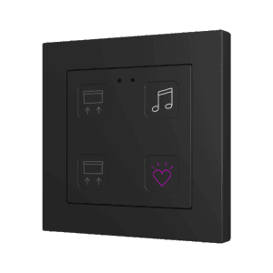Tecla RGB 55 X4. Kapazitiver Taster 55x55 - 4 Tasten - Custom Design (Rahmen nicht enthalten) Zennio ZVITR55X4