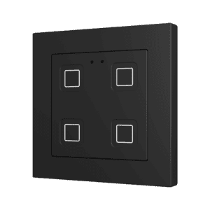 Tecla RGB 55 X4. Kapazitiver Taster 55x55 - 4 Tasten - Schwarz (Rahmen nicht enthalten) Zennio ZVITR55X4A