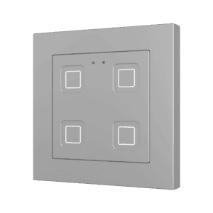 Tecla RGB 55 X4. Kapazitiver Taster 55x55 - 4 Tasten - Silber (Rahmen nicht enthalten) Zennio ZVITR55X4S