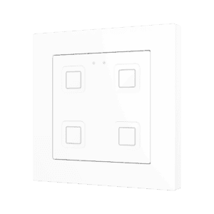 Tecla RGB 55 X4. Kapazitiver Taster 55x55 - 4 Tasten - Weiß (Rahmen nicht enthalten) Zennio ZVITR55X4W