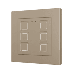 Tecla RGB 55 X6. Kapazitiver Taster 55x55 - 6 Tasten - Champagne (Rahmen nicht enthalten) Zennio ZVITR55X6C