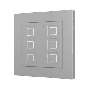 Tecla RGB 55 X6. Kapazitiver Taster 55x55 - 6 Tasten - Silber (Rahmen nicht enthalten) Zennio ZVITR55X6S