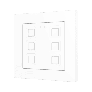 Tecla RGB 55 X6. Kapazitiver Taster 55x55 - 6 Tasten - Weiß (Rahmen nicht enthalten) Zennio ZVITR55X6W