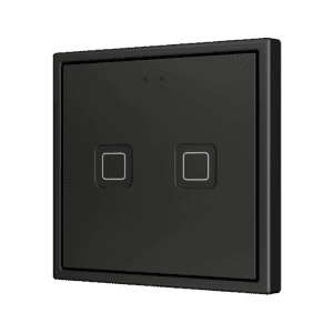 Tecla RGB 70 X2. Kapazitiver Taster 70x70 - 2 Taste - Schwarz (Rahmen nicht enthalten) Zennio ZVITR70X2A