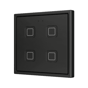 Tecla RGB 70 X4. Kapazitiver Taster 70x70 - 4 Taste - Schwarz (Rahmen nicht enthalten) Zennio ZVITR70X4A