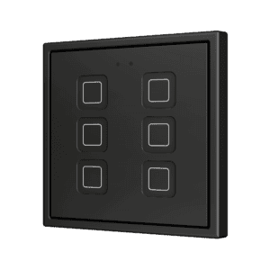 Tecla RGB 70 X6. Kapazitiver Taster 70x70 - 6 Taste - Schwarz (Rahmen nicht enthalten) Zennio ZVITR70X6A