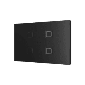 Tecla RGB XL 4. Kapazitiver Taster - 4 Tasten - Schwarz Zennio ZVITRXL4A
