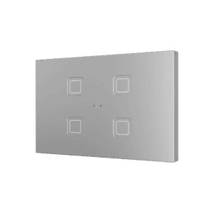 Tecla RGB XL 4. Kapazitiver Taster - 4 Tasten - Silber Zennio ZVITRXL4S