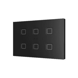 Tecla RGB XL 6. Kapazitiver Taster - 6 Tasten - Schwarz Zennio ZVITRXL6A