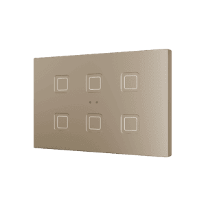 Tecla RGB XL 6. Kapazitiver Taster - 6 Tasten - Champagne Zennio ZVITRXL6C