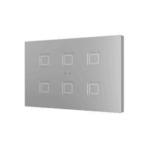 Tecla RGB XL 6. Kapazitiver Taster - 6 Tasten - Silber Zennio ZVITRXL6S