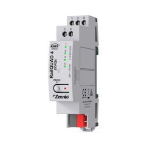 RailQUAD 4. KNX-Modul mit 4 analog-/digitalen Eingängen - für Hutschienenmontage und Status-LEDs Zennio ZIORQ4