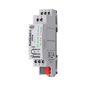 RailQUAD 6. KNX-Modul mit 6 analog-/digitalen Eingängen - für Hutschienenmontage und Status-LEDs Zennio ZIORQ6