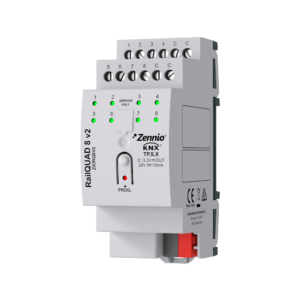 RailQUAD 8 v2. KNX-Modul mit 8 analog-/digitalen Eingängen - für Hutschienenmontage und Status-LEDs Zennio ZIORQ8V2