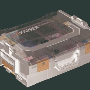 Kaiser E3S Connect® Zubehörbox bestückt LC/APC Gehäuse und DX Kupplung Reinigungsmaterial, Werkzeug, TAs AP, UP 4261011