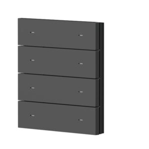 4-fach Wippe Metall schwarz für iONprime PB KNX Theben 9080073