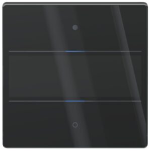 LUXORliving Glas-Tastsensor mit 2 Tasten und 2 Status-LEDs, integrierter Temperatursensor, Farbe schwarz Theben 4804412