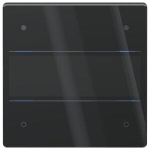 LUXORliving Glas-Tastsensor mit 4 Tasten und 4 Status-LEDs, integrierter Temperatursensor, Farbe schwarz Theben 4804414