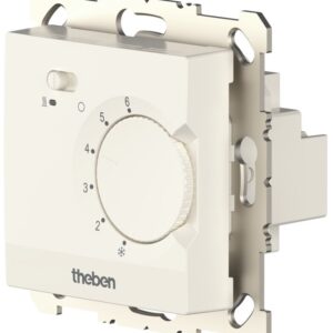 Elektronischer UP-Raumthermostat, Temperaturregelung über Stellrad, externe Temperaturabsenkung möglich, Schalter Ein/Aus Theben 7460300