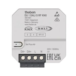 UP 1-fach Funk-DALI-Aktor, KNX RF, Data Secure, DALI-2-zertifiziert Theben 4941681