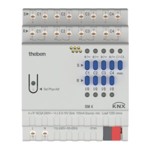 KNX Schalt-/Dimmaktor 4-fach, zur Ansteuerung von elektrischen Verbrauchern mit 0-10 V oder 1-10 V Schnittstelle, KNX Data Secure Theben 4940310