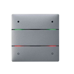 LUXORliving-Tastsensor mit 4 Tasten und 4 Status-LEDs, integrierter Temperatursensor, Farbe silber Theben 4802414