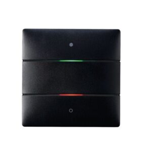 LUXORliving-Tastsensor mit 2 Tasten und 2 Status-LEDs, integrierter Temperatursensor, Farbe schwarz Theben 4801412